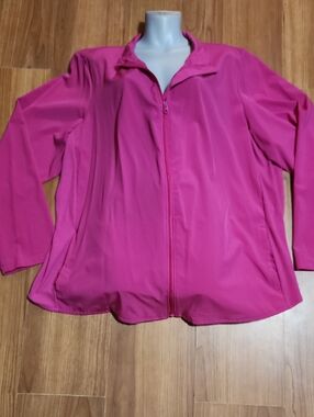 croft & barrow Bright Pink Zip-Front Bomber Jacket